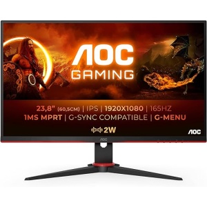 Monitor Gaming AOC 24G2SPU- 24" Full HD, IPS, 165Hz, 1ms, FreeSync Premium (1920x1080, 250 CD/m, HDMI 2X 1.4, Displayport 1x1.2, USB Hub), Color Negro