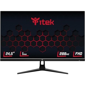 Monitor Itek GGF de 24,5'' - Pantalla plana, 1920x1080, TN, 288Hz, 16:9, 1ms OD (MPRT 0.4ms), 2xHDMI, 2xDP, Altavoz, HDR, Sincronización Adaptativa, Negro