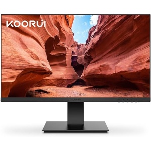 Monitor KOORUI de 24 Pulgadas Full HD, con una frecuencia de actualización de 75 Hz, tiempo de respuesta de 5 ms, tecnología Eye Comfort, cobertura sRGB del 99%, resolución de...
