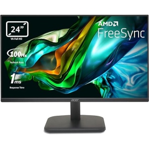 Monitor PC Acer EK241YHBIF - 24 " Full HD a 100 Hz (60 cm, resolución 1920x1080, formato 16:9, brillo de 250 Nits, tiempo de respuesta de 1 ms VRB, AMD FreeSync, diseño sin...