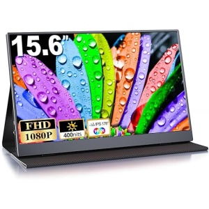 Monitor Portátil MOMODS, Pantalla de Computadora de 15.6 Pulgadas, Resolución 1080P FHD, IPS, 100% SRGB, Conexión USB C/Mini HDMI, Compatible con Teléfonos Móviles, Laptops,...