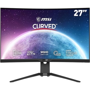 MSI G27C5 E2 - Monitor Gaming Curvo de 27" FHD, 170 Hz (1920x1080, VA, Curvatura 1500R, 16:9, Sin Marcos, 250 nits, Anti-Flicker)