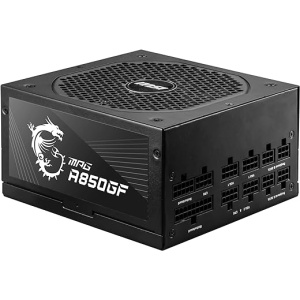 MSI MPG A850GF - Fuente de Alimentación para Gaming (compatible con NVIDIA GeForce RTX Serie 30, Certificado 80 Plus Gold de 850 W, Alimentación Continua con Ventilador de 140...