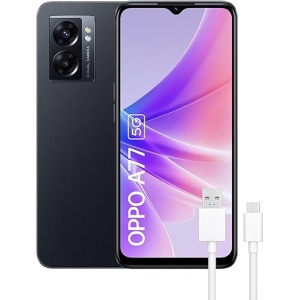 OPPO A77 5G - Smartphone Desbloqueado, 4GB+64GB, Cámara 48+2MP, Sistema Android, Batería de 5000mAh, Carga Rápida de 33W, Doble SIM - Color Negro