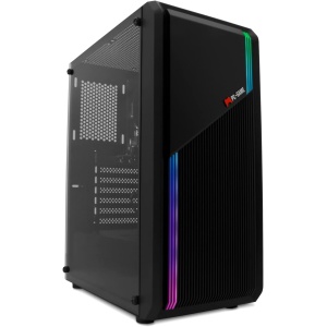 Ordenador de sobremesa para juegos completo Neon-X (AMD Ryzen 5-5600G, 16GB RAM, 480GB SSD + 2TB HDD, gráficos Radeon Vega 7, W11 Pro preinstalado sin licencia) con PC-Game
