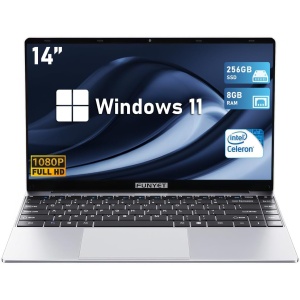 Ordenador Portátil FUNYET, modelo N5095, con procesador hasta 2,9 GHz, 8GB de RAM, 256GB de almacenamiento SSD, sistema operativo Windows 11 Pro. Cuenta con una pantalla de...