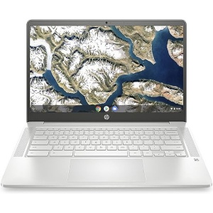 Ordenador Portátil HP Chromebook 14a-na1011ns de 14" Full HD (Intel Celeron N4500, 4GB RAM, 64GB eMMC, Intel UHD Graphics, Chrome OS) en color Plata con Teclado QWERTY Español