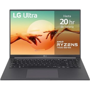 Ordenador portátil LG Ultra 16UD70R-G.AX59B, pantalla de 16 pulgadas, relación de aspecto 16:10, tecnología IPS, sin sistema operativo, procesador Ryzen R5, 16 GB de RAM, 1TB de...