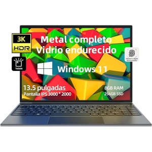 Ordenador Portátil Morostron Portátil de 13.5 Pulgadas con Windows 11, 8GB de RAM y 256GB de SSD, Procesador Celeron N4120, Diseño Delgado, Pantalla 3K de 3000x2000, Teclado...