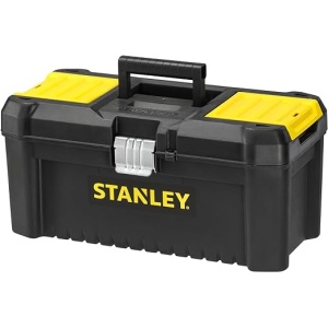 Organizador de Herramientas en Plástico Stanley STST1-75518 con Cierre de Metal, Negro/Amarillo, Dimensiones 20 cm x 19.5 cm x 41 cm