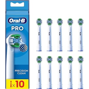 Pack de 10 Cabezales Originales de Recambio para Cepillo de Dientes Eléctrico Oral-B Pro Precision Clean, Color Blanco
