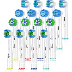 Pack de 16 Cabezales de Repuesto para Cepillos Eléctricos Braun Oral B, incluye 4 Precision, 4 Floss, 4 Cross y 4 Sensitive