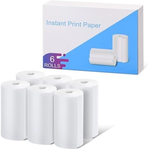 Pack de 6 Rollos de Papel Térmico de Impresión Instantánea para Cámara Infantil, Incluye Papel de Recarga para la mayoría de las Cámaras de Niños