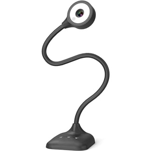 PAKOTOO Visualizador de Documentos & Cámara USB 5MP, para Tamaño A3, Luz LED, iOS, Micrófono Dual, Inversión de Imagen, Plegable con Zoom, Skype, Teams, OBS. para Windows