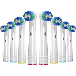 Paquete de 8 cabezales de repuesto para cepillo de dientes eléctrico Oral B Braun, compatible con la serie Vitality, Pro, Smart y Genius. Modelo Classic, Precision Clean