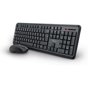 Paquete de Teclado y Ratón Inalámbricos Trust Ymo - Diseño QWERTY Español, Botones Silenciosos, 13 Teclas para Office y Multimedia, Incluye un Receptor USB, Compatible con...