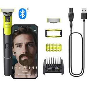 Philips OneBlade Pro 360 Smart con Bluetooth, Cortadora de Barba, Máquina de Afeitar para Hombre, Afeitadora Corporal para Cara y Cuerpo, Incluye 1 Cuchilla 360, 5 Longitudes,...