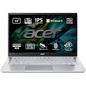 Portátil Acer Swift 3 SF314-43 de 14 Pulgadas Full HD IPS, Laptop (AMD Ryzen 5 5500U, 8GB RAM, 512GB SSD, Gráficos UMA, Windows 10 Home), en Plata - PC Portátil