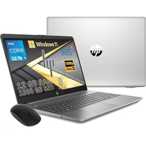 Portátil HP 250 G9, plateado, i5-1235U, 12GB DDR4, SSD M2 de 1000 GB, pantalla FHD de 15,6", Win 11 Pro, teclado retroiluminado, FINGERPRINT, regalo de ratón WIFI