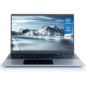 Portátil Maypug de 15,6 Pulgadas, Laptop con 12GB DDR4 y 512GB SSD, Procesador Intel Quad-Core N5095 (hasta 2.9 GHz), 1080P FHD, WiFi 2.4/5G, Bluetooth 4.2, Mini HDMI,