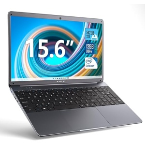 Portátil SGIN de 15.6 pulgadas, 12GB DDR4 512GB SSD con Intel Celeron N5095, HD 1920 × 1080, WiFi 2.4/5.0G, USB 3.0, Bluetooth 4.2, Admite expansión de memoria de 512GB TF