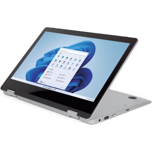 PRIXTON Flex Pro - Laptop con pantalla táctil de 11.6 pulgadas, Windows 11 Home, procesador Intel Celeron N4020, 4GB de RAM / 128GB de almacenamiento
