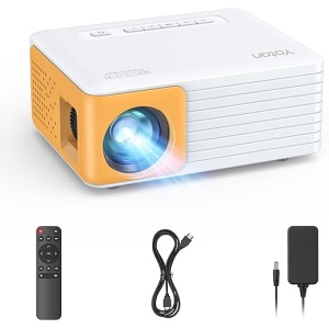 Proyector Portátil YOTON Mini - Compatible con Full HD 1080P, Y3 Proyector para Móviles, Teléfonos, PC, PS5 y Xbox, Conexiones USB, HDMI, SD, AV. Ideal para Regalar a Niños