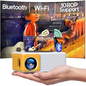 Proyector portátil YOTON Mini con WiFi y Bluetooth - Resolución nativa de 720P y compatible con dispositivos móviles, tablets, Fire Stick, iOS y Android - Perfecto para ver...