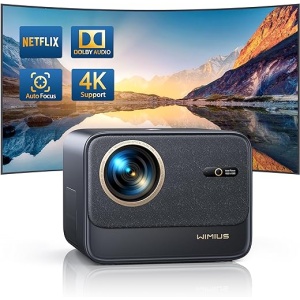 Proyector WiFi Bluetooth con Dolby Audio y certificación oficial de Netflix, resolución nativa Full HD 1080P, autoenfoque/ajuste Keystone, Proyector WiMiUS K9 700 ANSI para cine...