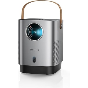 Proyector WiFi Bluetooth Portátil TOPTRO, 12000 Lúmenes, Mini Proyector Soporte 1080P Full HD, Cine en Casa LED, para Móvil, TV Stick, HDMI, USB, PC con Enfoque Eléctrico