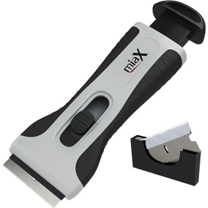 Rascador profesional para vitrocerámica miaX - Herramienta confiable para raspar cocinas de estufa en el hogar - Estable y con mango de tacto suave - Incluye cuchillas de...