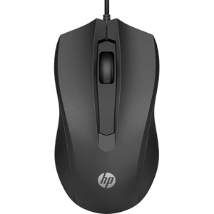 Ratón con Cable HP 100 (1600 PPP, 2 Botones y Rueda de Desplazamiento, Conexión USB, Compatible con Windows 10, 8 y 7, Mac OS 10.1 o superior), Color Negro