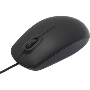 Ratón con Cable USB Apm, Sensor óptico de 1000 dpi, Diseño Ambidiestro, Estándar y Ergonómico, Color Negro, Compatible con PC, Mac y Portátiles, Modelo 200009