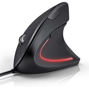 Ratón Ergonómico con Cable TECKNET, Ratón Vertical Silencioso con Cable, 4 Niveles de Ajuste de 6400 DPI, Cable USB de 1,5 m, 6 Botones, para Laptop, Desktop, PC, Macbook (Color...