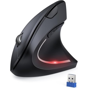 Ratón ergonómico inalámbrico TECKNET 2.4G, ajustable a 5 niveles de 4800DPI, silencioso y con luces indicadoras, ideal para laptop, desktop, PC, Macbook