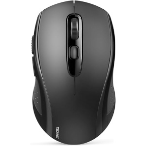 Ratón Inalámbrico Bluetooth TECKNET, con 3 Modos de Conexión (BT5.0/3.0+2.4G), 4000 dpi, 6 Niveles de Ajuste dpi, Mouse Óptico Inalámbrico 2.4G USB para Portátiles, MacBook,