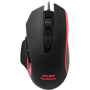 Ratón PC MARSGAMING Alámbrico MM018, 4800DPI, RGB Breathing, 8 Botones programables, Negro