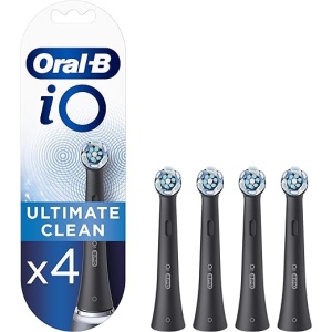 Recambios de Cabezales para Cepillo de Dientes Eléctrico Oral-B iO Ultimate Clean, Pack de 4 Negro - Originales