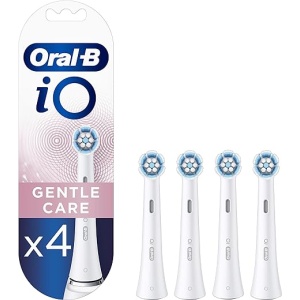 Recambios para Cepillo de Dientes Eléctrico Oral-B iO Gentle Care, Pack de 4 Cabezales Blancos Originales