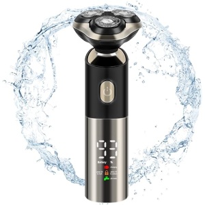 Recortadora de barba eléctrica para hombres, 4D flotante, resistente al agua, apta para uso en húmedo y en seco