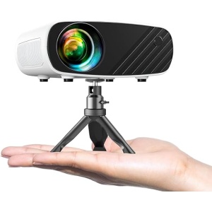 Proyector portátil ELEPHAS Mini, Full HD 1080P, 13000Lux, 4K con trípode y bolsa de transporte, compatible con Android/iOS/Windows/TV...