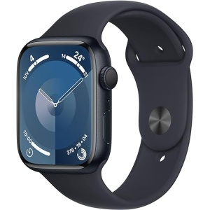 Reloj inteligente Apple Watch Series 9 [GPS] con Caja de Aluminio en Color Medianoche de 45 mm y Correa Deportiva Color Medianoche - Talla S/M. Incorpora Monitor de...