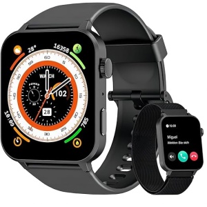 Reloj Inteligente Blackview para Hombres y Mujeres, Smartwatch de 1.85" con Llamadas Bluetooth, Oxímetro (SpO2), Pulsómetro, Monitor de Sueño, Podómetro y Más de 100 Modos...