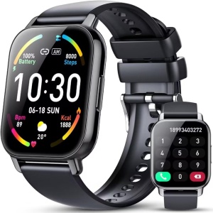 Reloj Inteligente Hoxe para Hombre y Mujer, Smartwatch de 1.85" con Llamadas Bluetooth, 112 Modos Deportivos, Pulsómetro, Monitor de Sueño y Podómetro, Resistente al Agua IP68,...