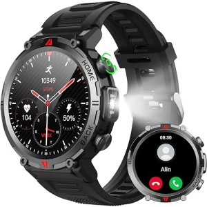 Reloj Inteligente IFMDA para Hombres y Mujeres, Smartwatch de 1.45" con Notificaciones de Whatsapp, 300 mAh Deportivo con Podómetro, Bluetooth, Pulsómetro y Monitor de Sueño para