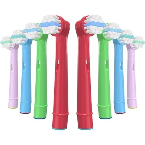 Repuesto de Cabezales de Cepillo de Dientes Eléctrico para Oral B Kids y Braun - Juego de 8 Unidades