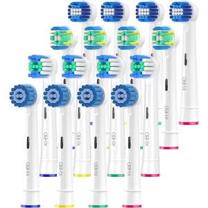 Repuesto de Cabezales de Cepillos Compatible con Braun Oral B, 16 Cabezales de Cepillo Eléctrico - Incluye 4 Sensibles, 4 de Precisión, 4 de Hilo Dental y 4 de Limpieza Profunda...