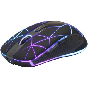 Rii RM200 - Mouse inalámbrico con batería recargable, receptor nano 2.4 GHz de 5 botones, 3 niveles de dpi ajustables con LED multicolor, ideal para notebooks, PC y ordenadores....