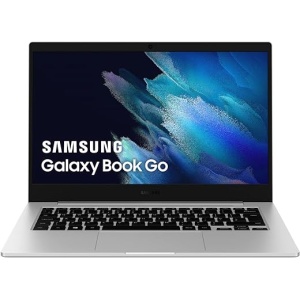 SAMSUNG Galaxy Book Go - Ordenador portátil de 14" (Qualcomm Snapdragon 7c Gen 2, 4 GB de RAM, 128 GB de almacenamiento) color plata - Teclado QWERTY en español