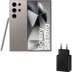 SAMSUNG Galaxy S24 Ultra y Cargador 45W, Teléfono Inteligente con IA, Android, 12 GB de RAM, 512 GB de Almacenamiento, Cámara de 200 MP, S Pen, Batería de Larga Duración, Color...